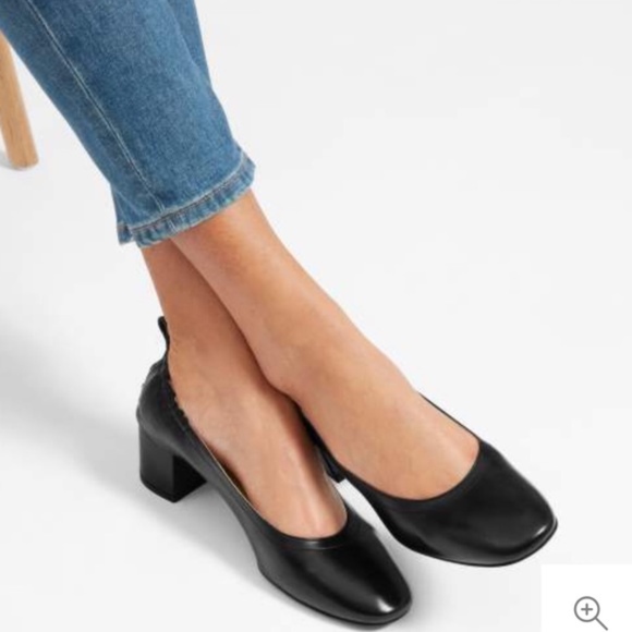 Everlane Shoes - Everlane Italy Day Heels Black Soft Leather Block